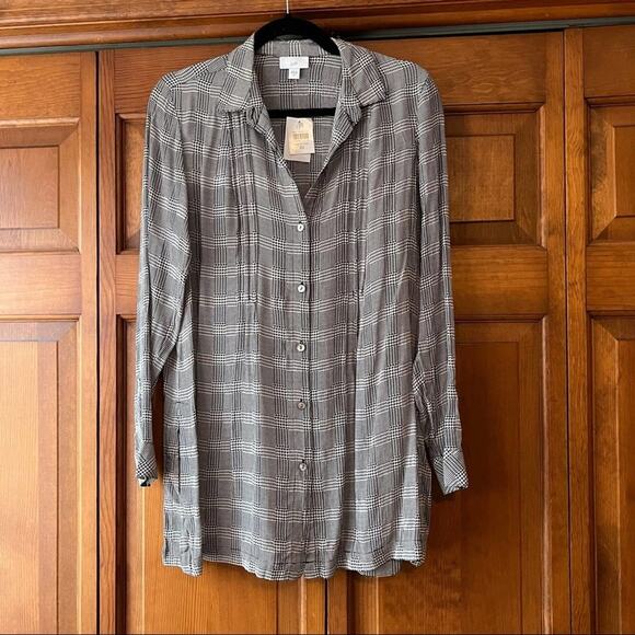 NWT J. Jill Women's Herringbone Button Down Tunic Blouse Top Long Sleeve Size XS - Picture 10 of 10